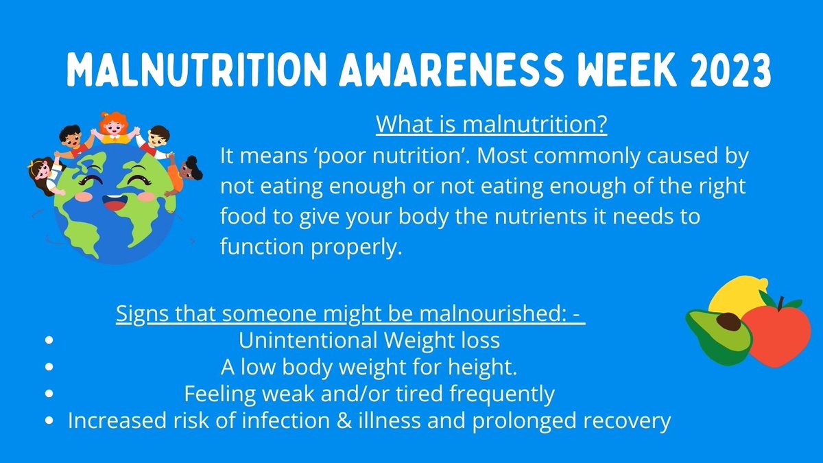 Today starts UK Malnutrition Awareness Week! Our Food First campaign focuses on the importance of food and drink in improving a patient’s recovery and potentially lead to quicker discharge from hospital. #UKMAW2023