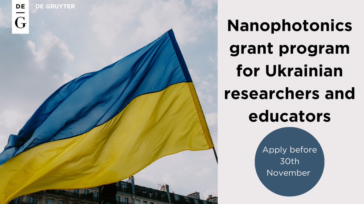 We’re pleased to announce the launch of a grant program following the publication of the charity special issue earlier this year. We’ve partnered with @OpticaWorldwide to provide support to researchers and educators within the optics and photonics community living in Ukraine,