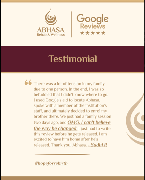 AbhasaCentre's tweet photo. This is the story of Sudhir—a brother and a recovery champion who's thrilled to welcome his brother home after Abhasa.
Talk to us at +91 737 364 4444
#abhasa #abhasarehab #rehabilitaion #recovery #hopeofrebirth #clientstories #addiction #addictionrehab https://t.co/9bb1cOmW3D
