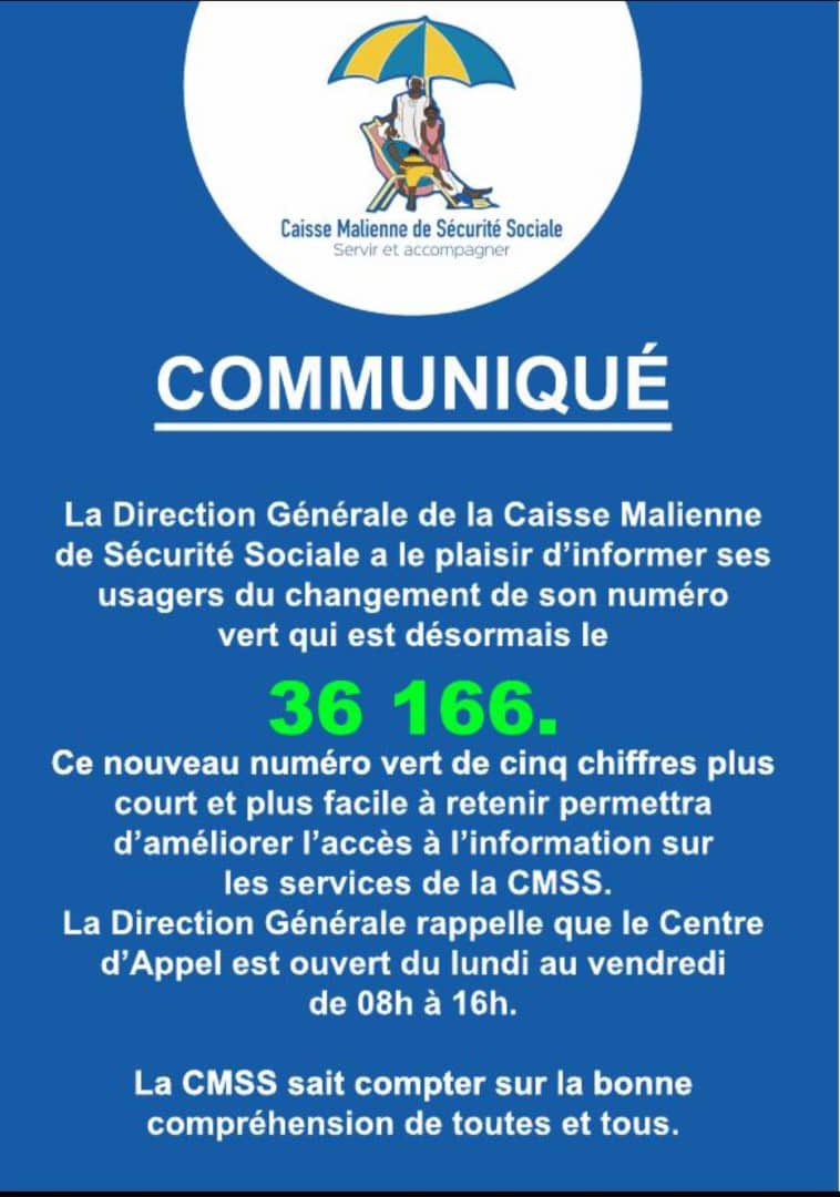 JrLeChallenger's tweet photo. Le nouveau numéro vert de la @CMSS_Mali est désormais le 36 166. https://t.co/PsXPcvb2zM