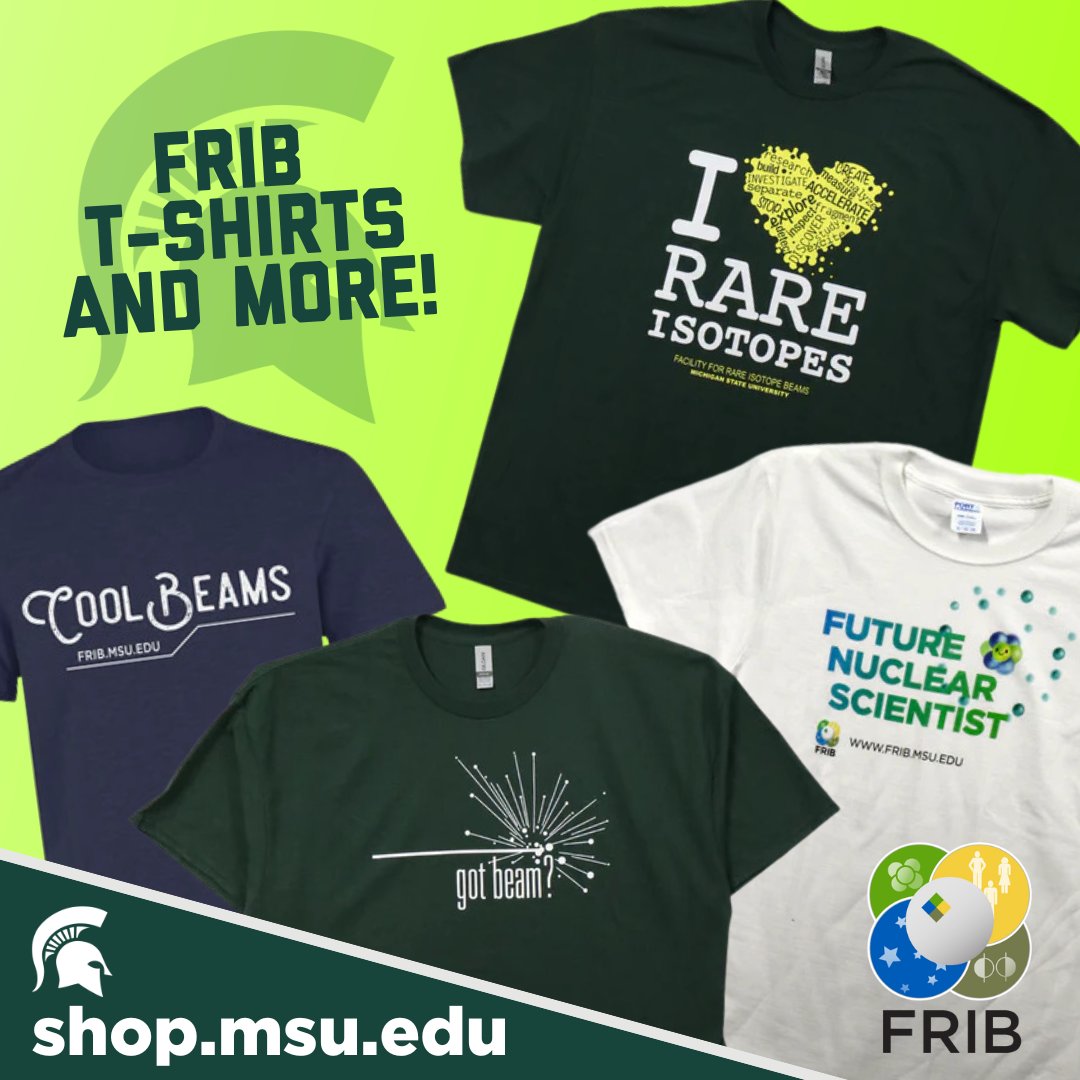 Cool beams! Show your support for MSU's <a href="/FRIBLab/">Facility for Rare Isotope Beams (FRIB)</a> with these awesome t-shirts ⚛️

Check out the Facility for Rare Isotope Beams collection at shop.msu.edu:  loom.ly/HTjJ50s

#FRIB #MichiganStateUniversity