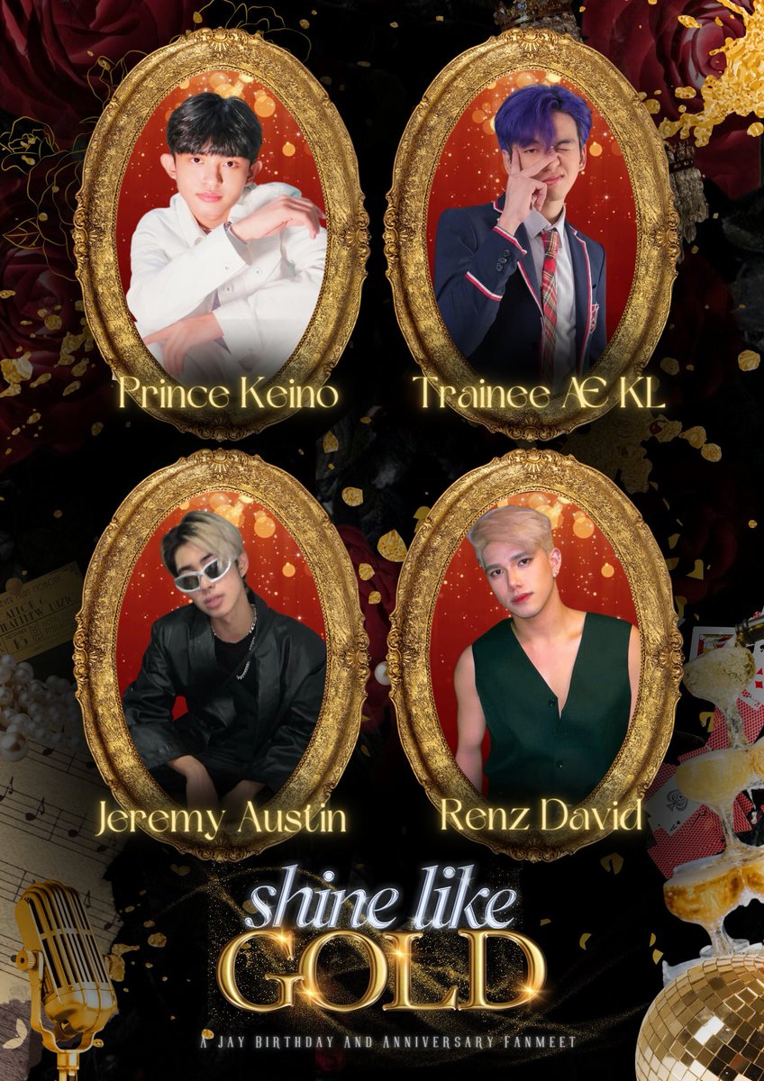 📣 Shining with us on Jay and Jaywels’ special day:

Prince Keino
Trainee Æ KL
Jeremy Austin
Renz David

A day filled with exciting games and fun interactions✨

REGISTER NOW:
📌 tinyurl.com/jaywelsslg 
📌 tinyurl.com/jaywelsslg

JAYWELS BACK IN TIME  
#JaywelsShineLikeGold