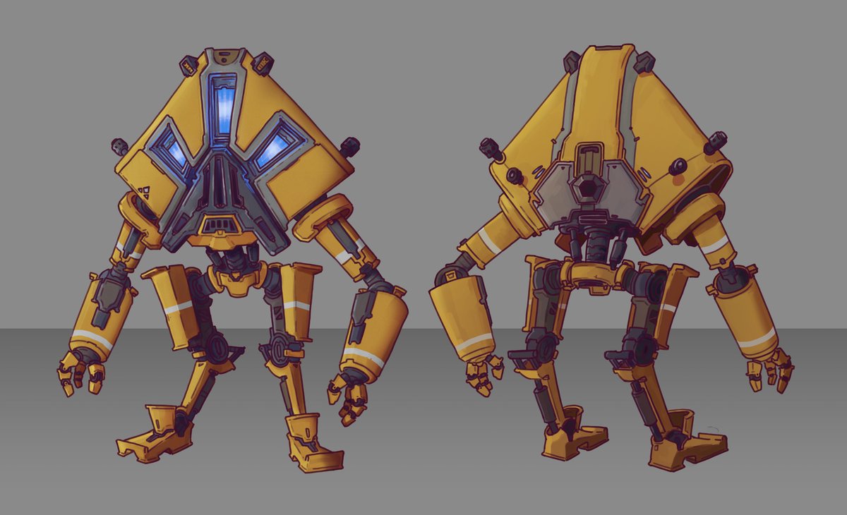 HyperAtomArt's tweet image. Enforcer droids feature far smarter AI than their smaller counterparts and are able to order whole detachments of droids if they lose contact with the orbiting command station.
#robotdesign #conceptart #Mecha