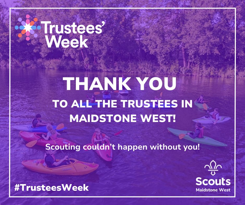 It's #TrusteesWeek, and we would like to say a tremendous thank you to all the Trustees in Maidstone West! 

Whether you're a District or Group Trustee, scouting couldn't happen without the time and effort you give.

#TrusteesWeek #MaidstoneWestScouts #KentScouts