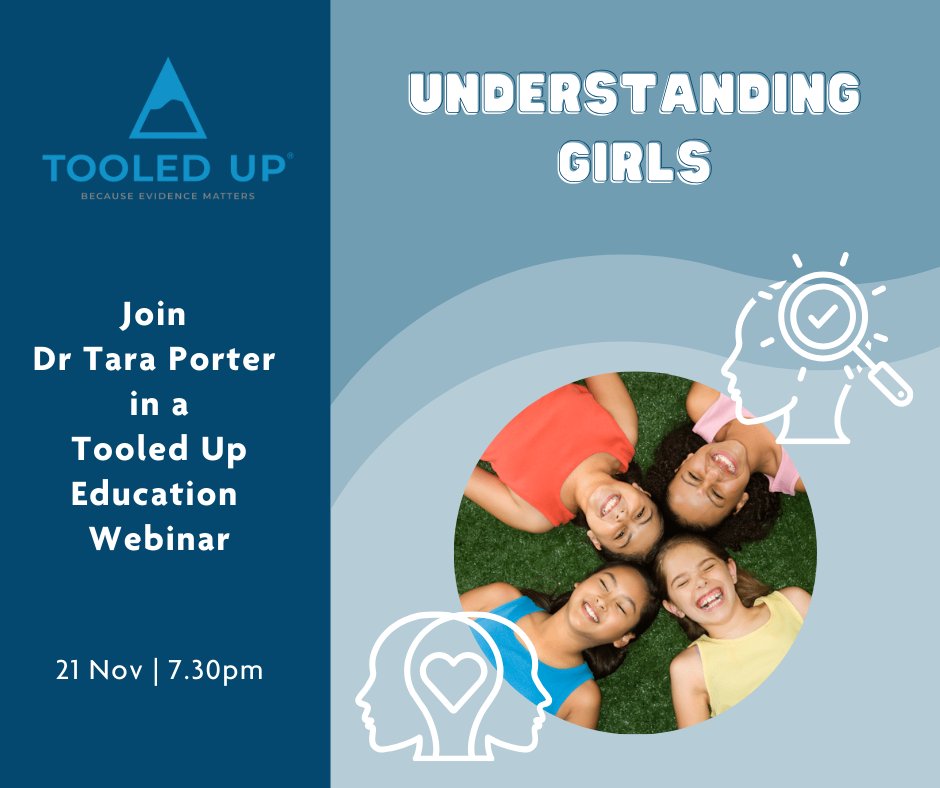 Understanding Girls – join this invaluable <a href="/TooledUpTips/">Tooled Up Tips</a> webinar with clinical psychologist &amp; author Dr Tara Porter, 21 Nov, 7.30pm.  💭🪷Login to register👉🏼tooledupeducation.com
Also, don't miss Dr Weston’s Wednesday Wisdom.
#WhereGirlsBoldlyGo #wellbeing @GDST