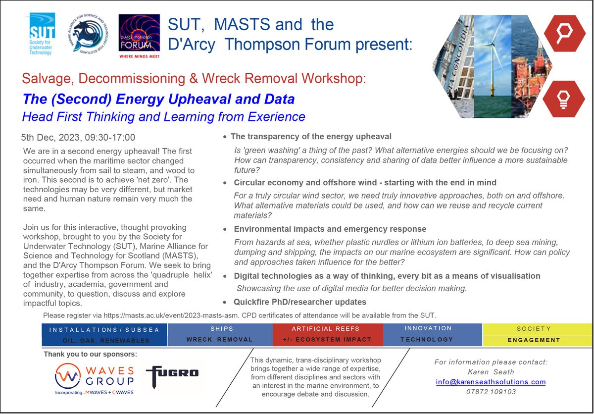 We are proud sponsors for the SUT, MASTS and the D'Arcy Thomson Forum in Glasgow, 5 December 2023. Nigel James and Paul Coates will be discussing challenges and risks associated with the carriage of lithium-Ion batteries at sea + carriage of plastic nurdles in Containers.