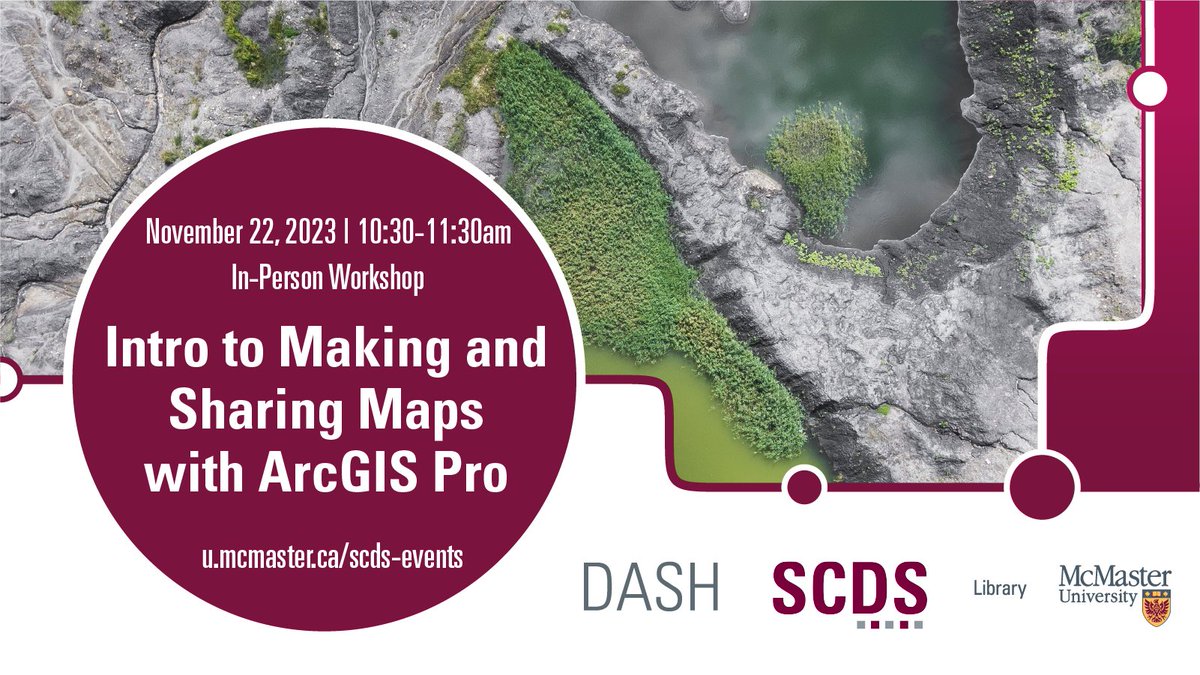 Could you benefit from using maps to illustrate your data? Join Christine Homuth, spatial information specialist, for an introductory workshop on creating and sharing digital maps with ArcGIS Pro.   

🗓️ Wednesday, Nov. 22 at 10:30 a.m. 
🔗 bit.ly/ArcGIS-Beginne…