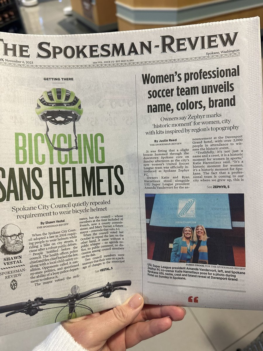 vandey01's tweet image. Good morning, Spokane!  File this under things we love to see at the airport before a 6am flight - woso on the front page 🤩 thx @SpokesmanReview #WindsofChange #ReadyForMore