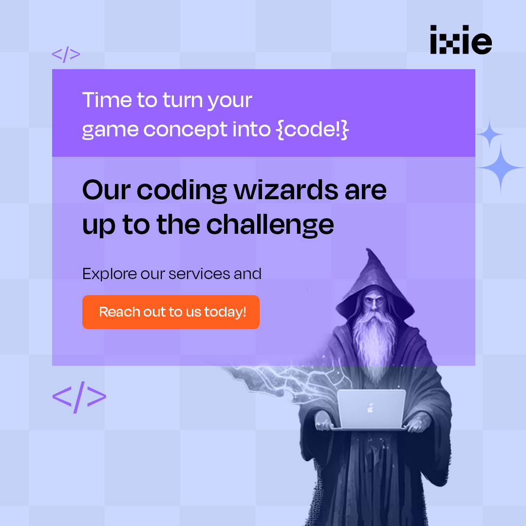 ixiegaming's tweet photo. From a blank canvas to a world of adventure, our coding wizards make game development look like pure magic. Explore our services: https://t.co/QPGMFsfV26

#iXie #wheregameslevelup #gamedevelopment #gaming #coding https://t.co/MqCW3WYMi4