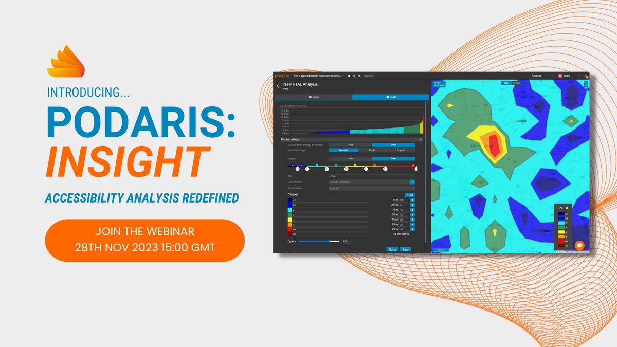 Join our free lunchtime webinar this November 28th to discover the power of Podaris:Insight, our new accessibility analysis toolkit empowering planners to uncover valuable insights into the real-world impacts of transport decisions. 🚌📈

Register today:

eventbrite.co.uk/e/improving-tr…