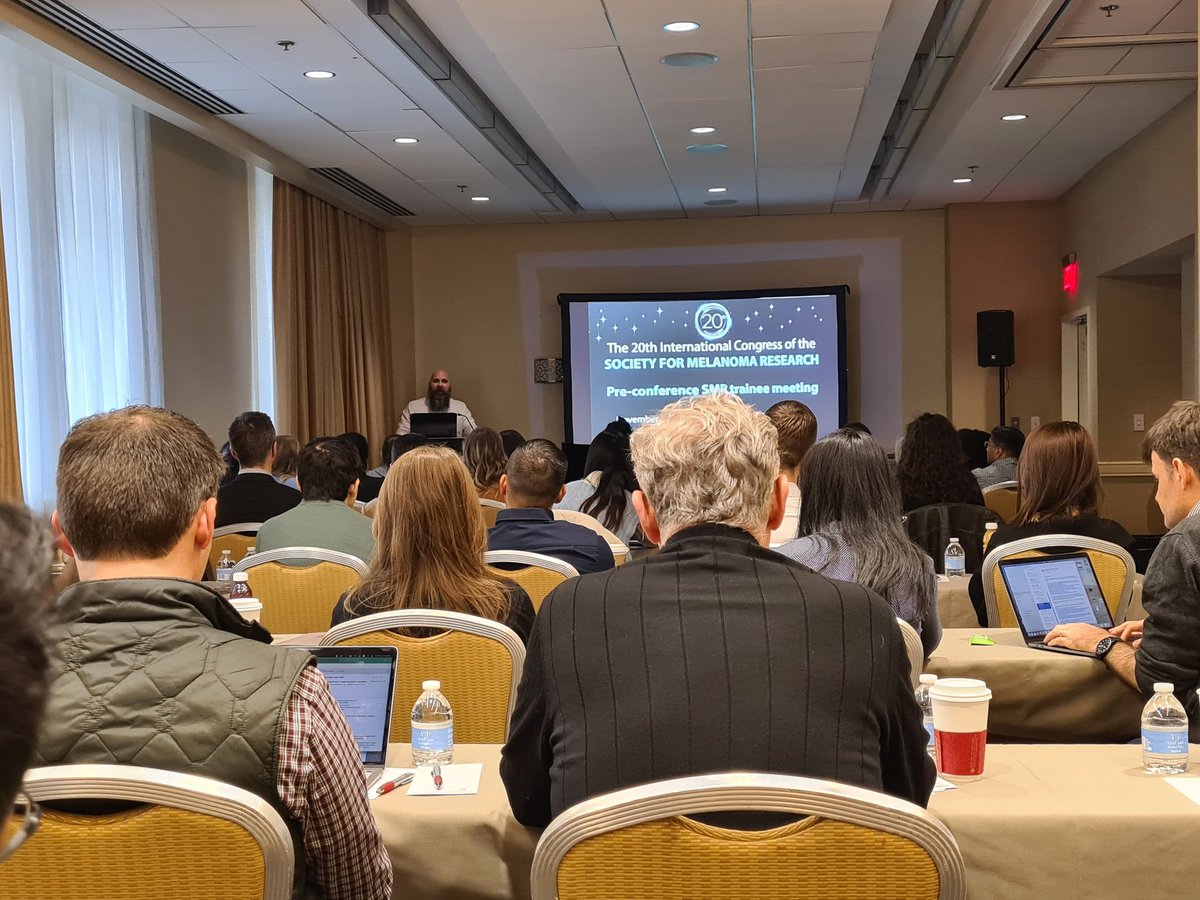 daniela_oaks's tweet image. Starting the @SocietyMelanoma conference with the Trainee Session! Very exciting to be here with @patydesu and @EstefVazque. Thank you to co-organisers @whitefishlab @Alex_Brombin @MohitaTagore @kaytool @dude__itsme. Very exciting program! (See below ⬇️)