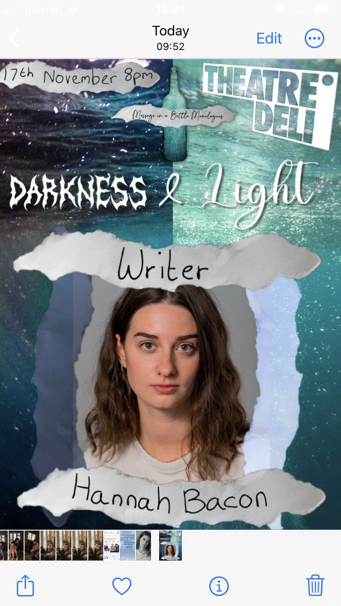 Baconator0303's tweet photo. So, the exciting news is officially out! 😁An actor will be performing a monologue I've written at Theatre Deli! Super looking forward to watching them perform my work on the stage! Ticket link is down below. https://t.co/xzHXYrD53i