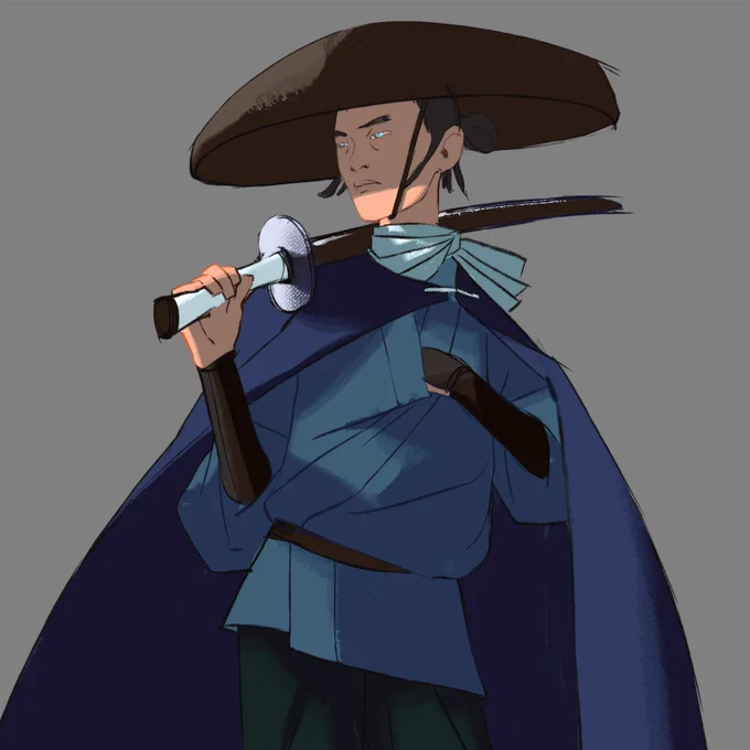 Initial Mizu character designs- I channeled Toshiro Mifune for attitude 😈 #BlueEyeSamurai