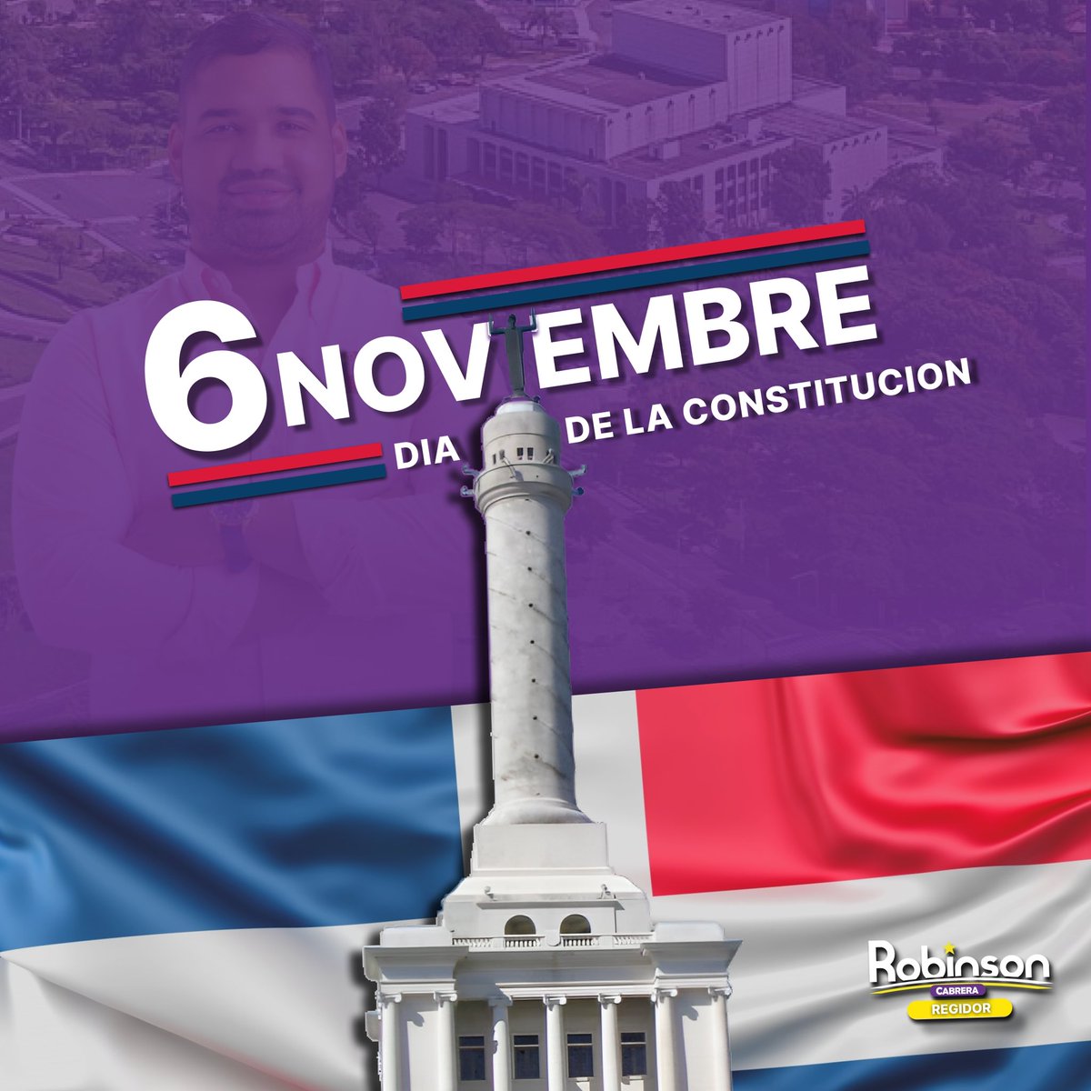 Robinsogcabrera's tweet photo. Hoy celebramos con orgullo los 179 años de la Constitución de la República Dominicana, un hito trascendental que iluminó el camino hacia la democracia, la justicia y la libertad en nuestro país. 

¡Viva la República Dominicana!🇩���� https://t.co/8hnjp2Qpwr