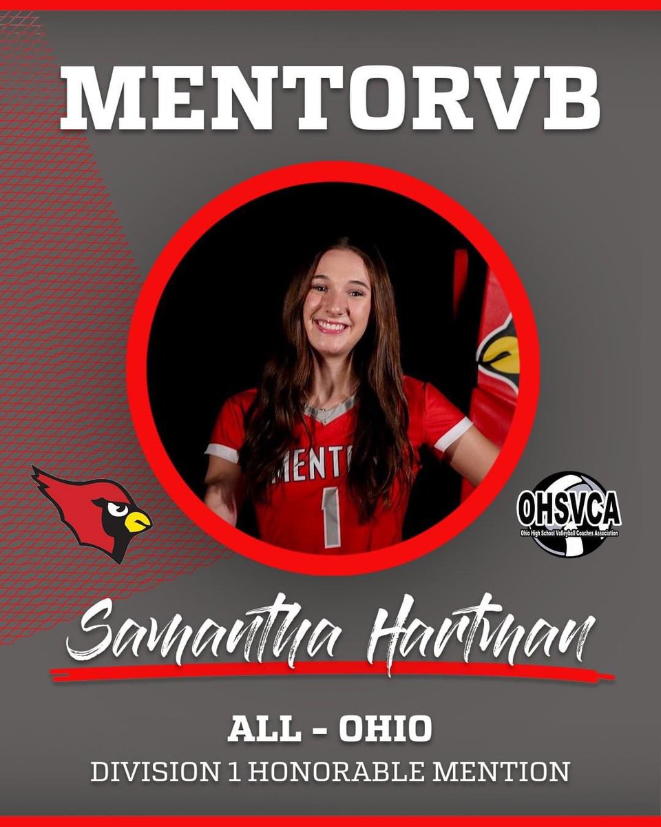 Congratulations to Sam Hartman as she is now a 2x All Ohio selection! We are so proud of you Sam!