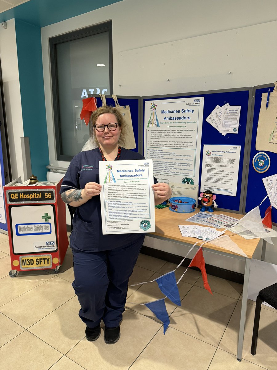 Our first medicines safety ambassador 🥇Meet Bernie! Bernie is passionate about medicines safety down in our maternity department 💊  <a href="/PharmacyQeh/">QEHPharmacy</a> <a href="/Gateshead_NHS/">Gateshead Health NHS Foundation Trust</a> <a href="/emm4hall/">Emma Hall</a> <a href="/CranmerPolly/">Polly Cranmer</a>