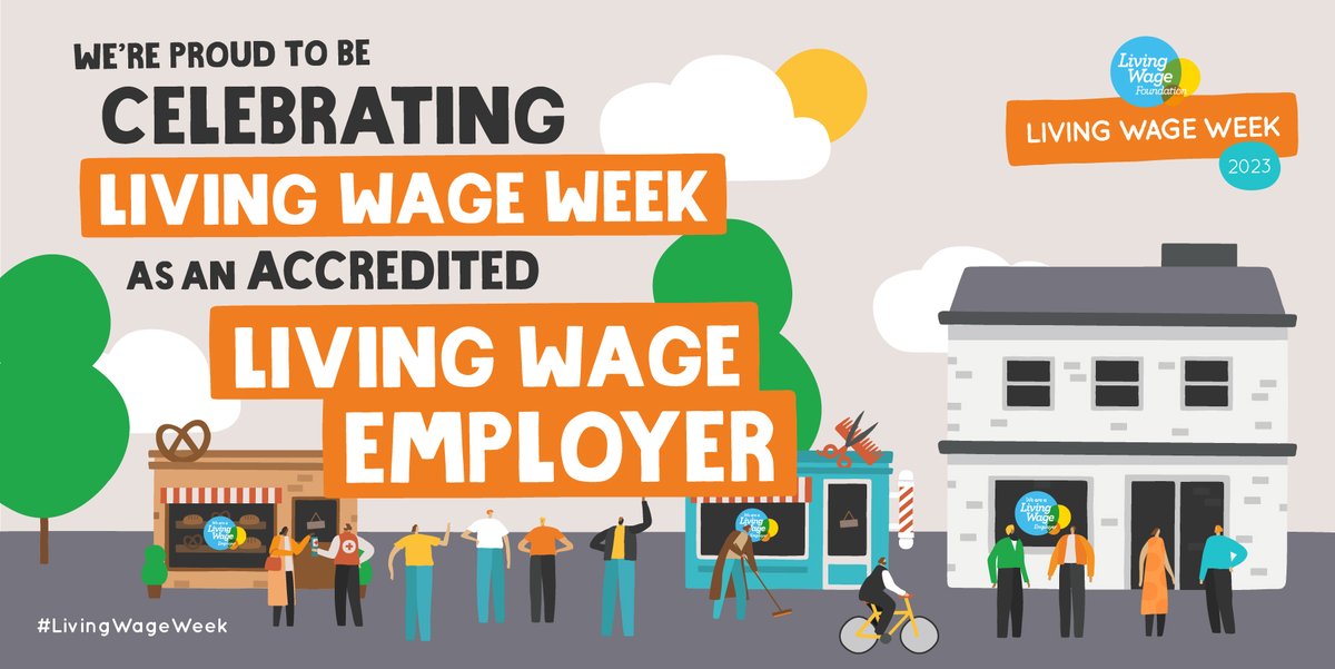 drpgroup's tweet image. It’s #LivingWageWeek!🎉
 
And we’re proudly celebrating this one as official Living Wage Employers! 🌟 There are over 13,000 accredited Living Wage Employers, 94% of which proclaim improved reputation of their business😀

#CreativeComms #LivingWage