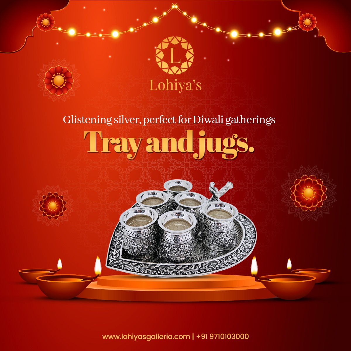 LohiyasG's tweet photo. Shine bright like silver this Diwali with exquisite trays and jugs from Lohiyas Galleria. Elevate your hospitality game this festive season! 🪔✨
.
For more info. contact - +91 97101 03000
.
#DiwaliHospitality #SilverElegance #LohiyasGalleria #FestiveFeast #HostWithStyle https://t.co/kRe2cZ5qTc