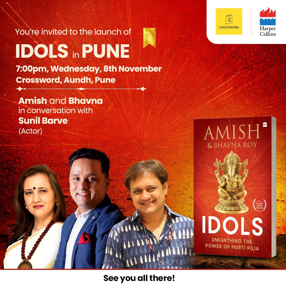 Calling all Mumbai book lovers! Join us for an evening of literary magic, exploration of faith, devotion, and Murti Puja at Crossword, Kemps Corner as we dive into the world of ‘Idols’. #crosswordbookstores #readers #booklovers #event #booklaunch