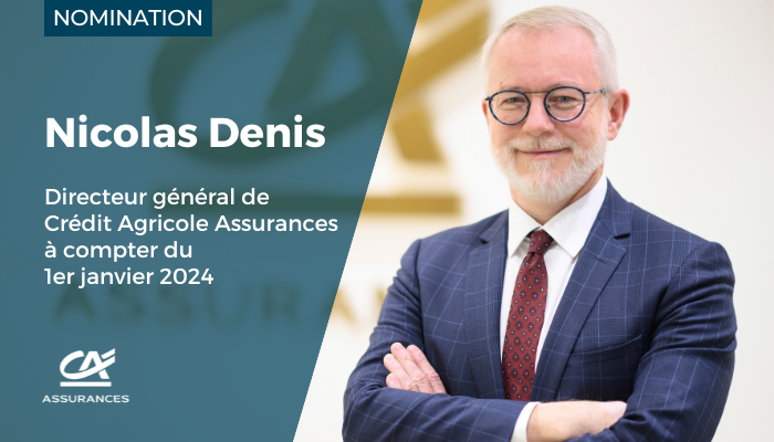 jlazeras's tweet photo. #Nomination | Actuellement Directeur général de Predica, Directeur général adjoint et second dirigeant effectif de Crédit Agricole Assurances, Nicolas Denis est nommé Directeur Général de @CA_Assurances à compter du 1er janvier 2024.

Lire le CP 👉 https://t.co/FdF1v7KzGi https://t.co/LQb2HTgNif