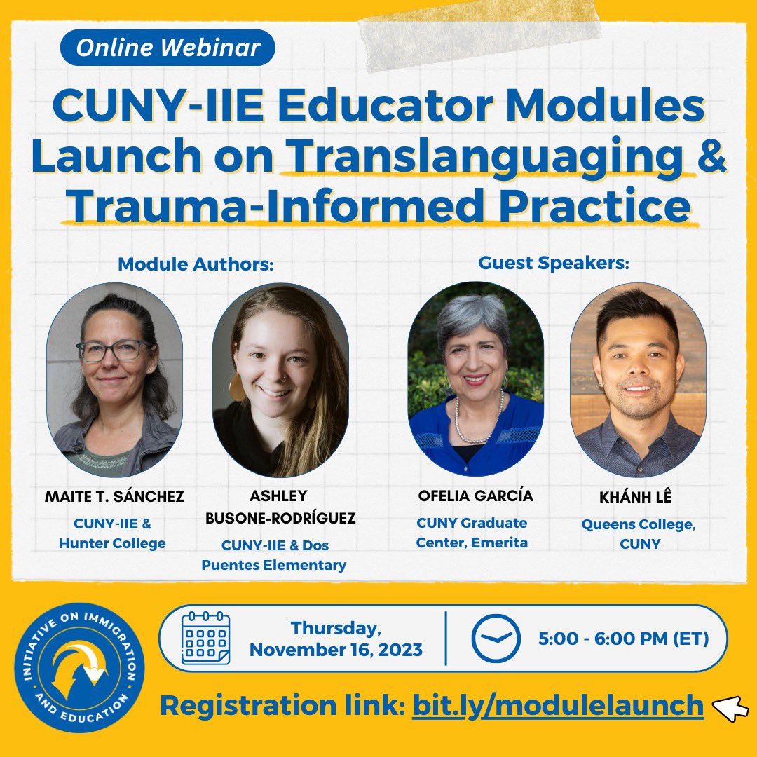 Module Launch! Join @cuny_iie on November 16 5-6PM EST #cunyiie #translanguaging #traumainformedpractice