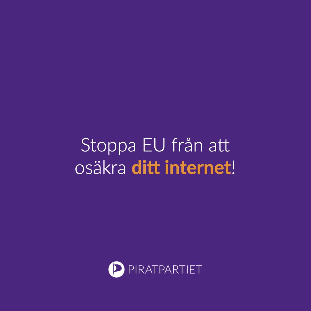 piratpartiet's tweet photo. Artikel 45 i eIDAS ligger på förhandlingsbordet i EU. Går den igenom kommer EU-medborgare kunna tvingas på godtyckligt utfärdade webbcertifikat. Det sänker standarden för vår säkerhet online och öppnar för censur och statlig övervakning av all webbtrafik, även från andra länder. https://t.co/huQ503bWhZ
