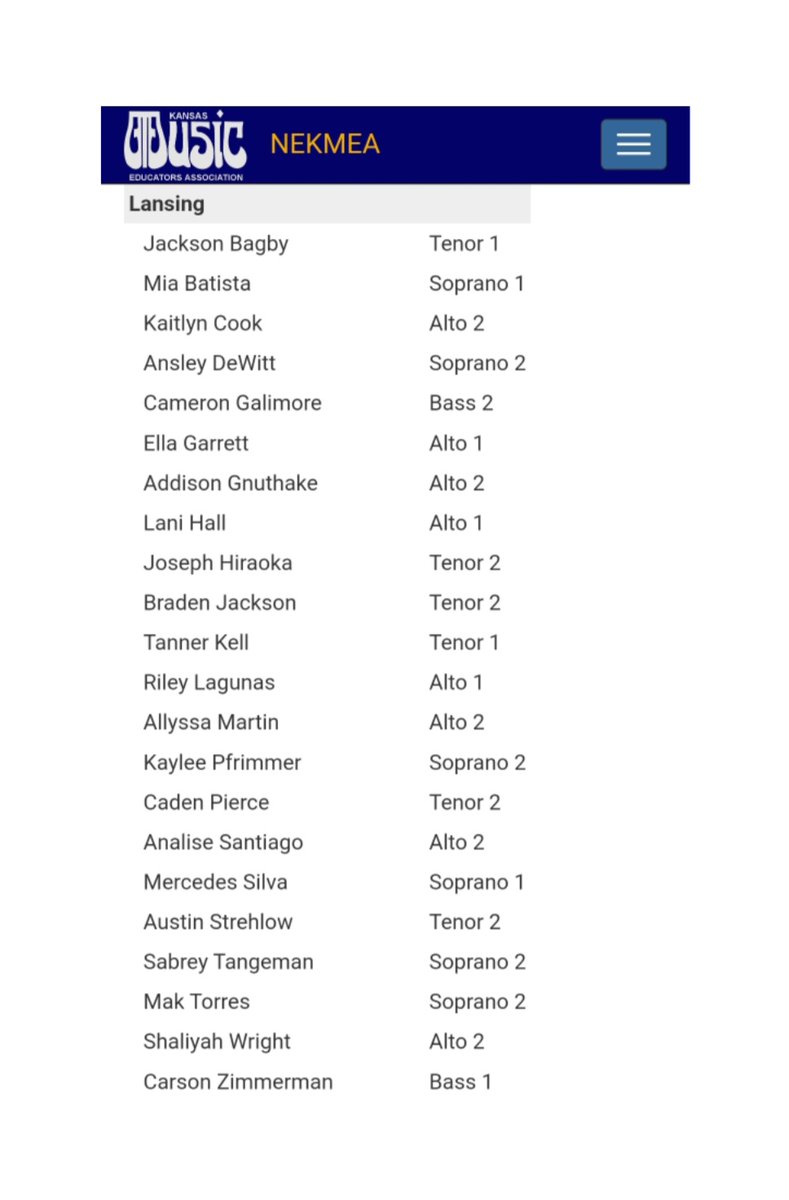 Lansing HS Choirs (@lansinghschoirs) on Twitter photo SCHOOL RECORD ALERT: 22 LHS singers selected to District Choir! Congratulations! 75 singers selected in the last 4 years! A testament to student & teacher work ethic, self-regulation, overcoming obstacles, #relentlesspursuitofexcellence, & #leavealegacy. #proudofthepride <a href="/usd469/">Lansing USD 469</a> SCHOOL RECORD ALERT: 22 LHS singers selected to District Choir! Congratulations! 75 singers selected in the last 4 years! A testament to student & teacher work ethic, self-regulation, overcoming obstacles, #relentlesspursuitofexcellence, & #leavealegacy. #proudofthepride <a href="/usd469/">Lansing USD 469</a>