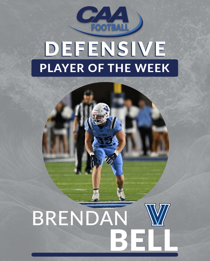 #CAAFB Co-Defensive Player of the Week

Brendan Bell recorded a career-high tying 12 tackles, a forced fumble, and an interception in #17 <a href="/NovaFootball/">Villanova Football</a>'s 45-33 win at New Hampshire.

➡️ bit.ly/3MveVAi