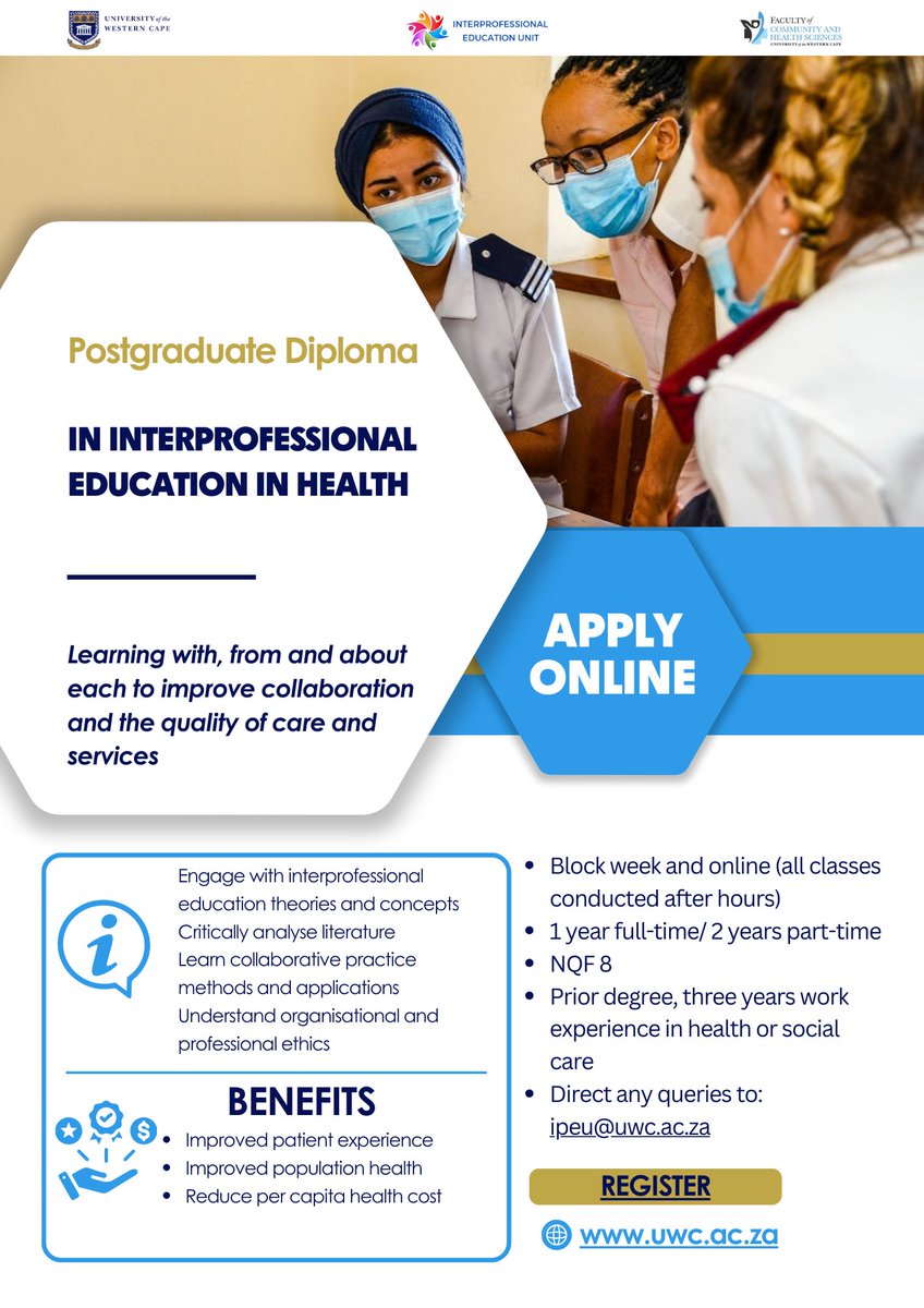 Applications are still open: student.uwc.ac.za