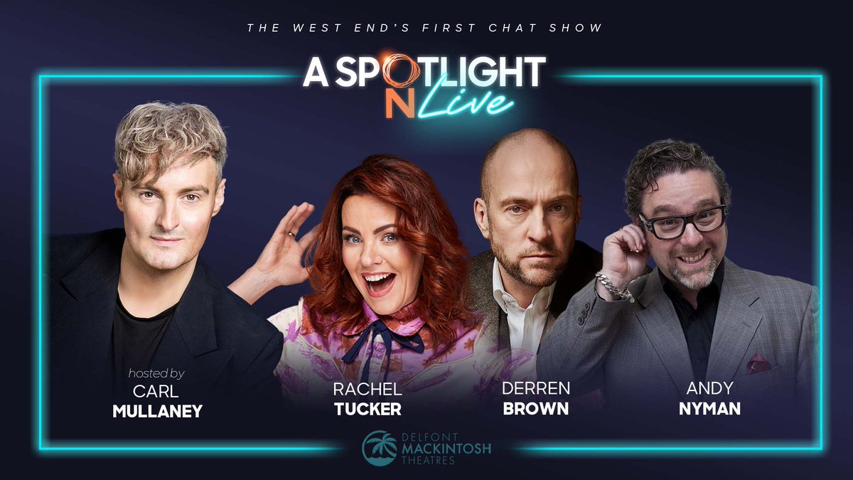 ATDazzles's tweet photo. EXCLUSIVE: The West End's first chat show comes to the Sondheim Theatre on 10th December.
'@ASpotlightOn Live' will be hosted by @carlmullaney with the first confirmed guests @racheltucker1 @andynyman &amp; @DerrenBrown.
More information and ticket details at
https://t.co/3P2ke1HO20 https://t.co/meUjf9jDoP