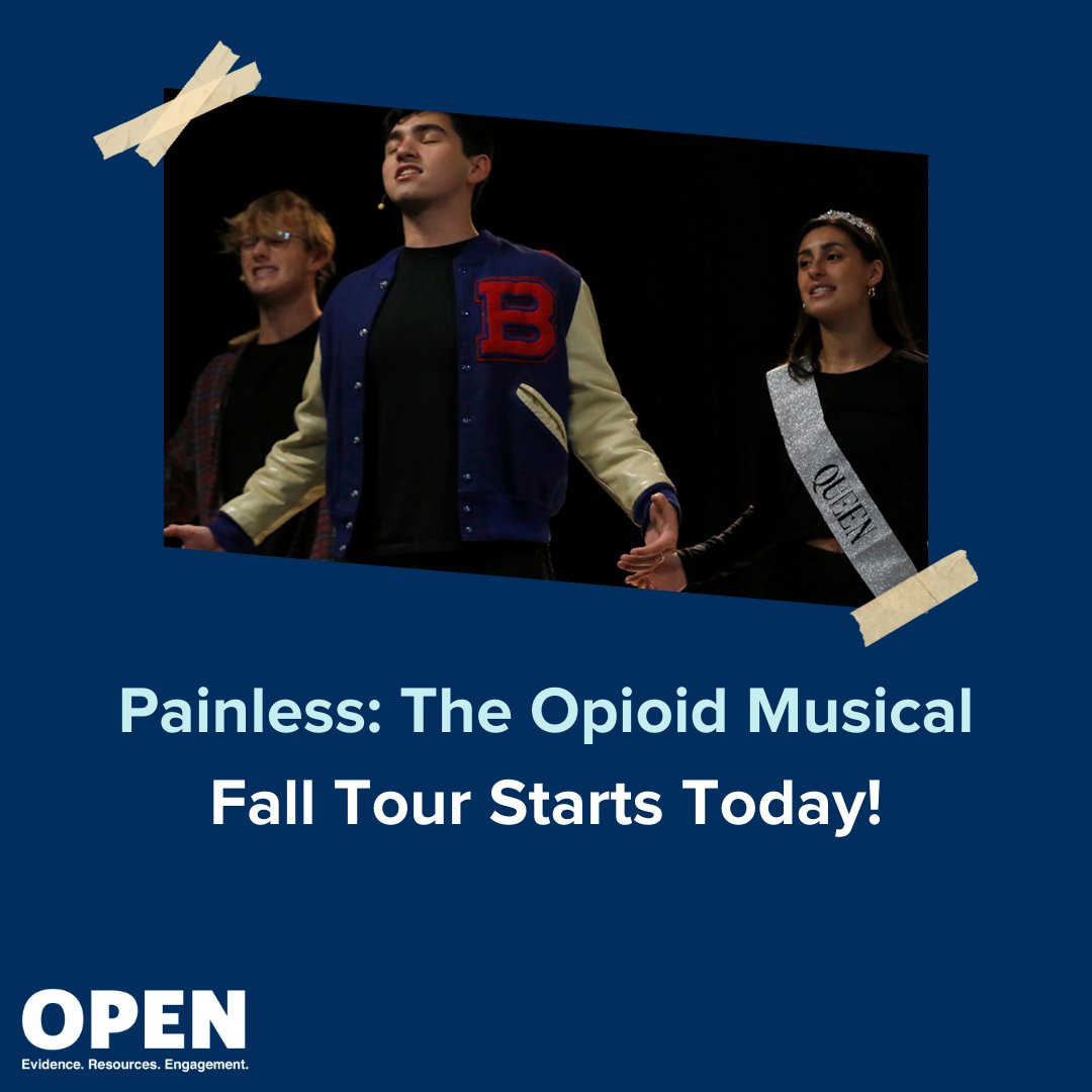 The fall tour of Painless: The Opioid Musical starts today! University of Michigan School of Music, Theatre, and Dance students will be touring to high schools across the community to share this story! Learn more about Painless here: michigan-open.org/initiatives/pa… #open #painless