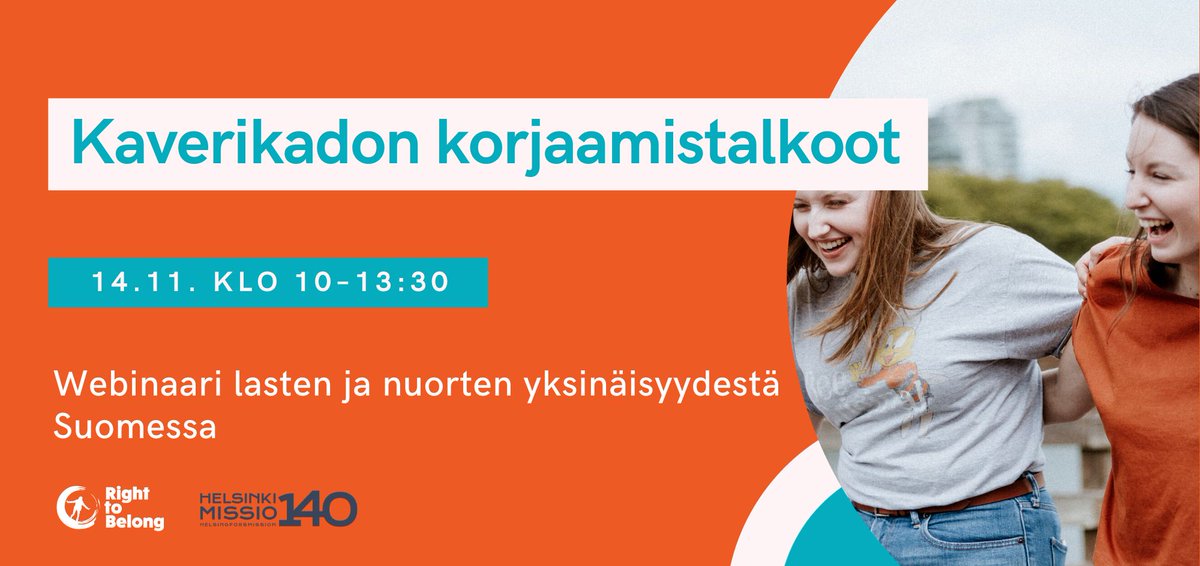 Vielä ehdit ilmoittautua! Tule kuulemaan ja keskustelemaan lasten ja nuorten yksinäisyydestä ja keinoista sen ehkäisemiseksi.

Luvassa mm. kokemuspuheenvuoroja ja esityksiä valtionhallinnosta, järjestöiltä ja kouluilta. Ketjussa esiteltynä puhujia🧵 

👉helsinkimissio.fi/tapahtuma/kave…