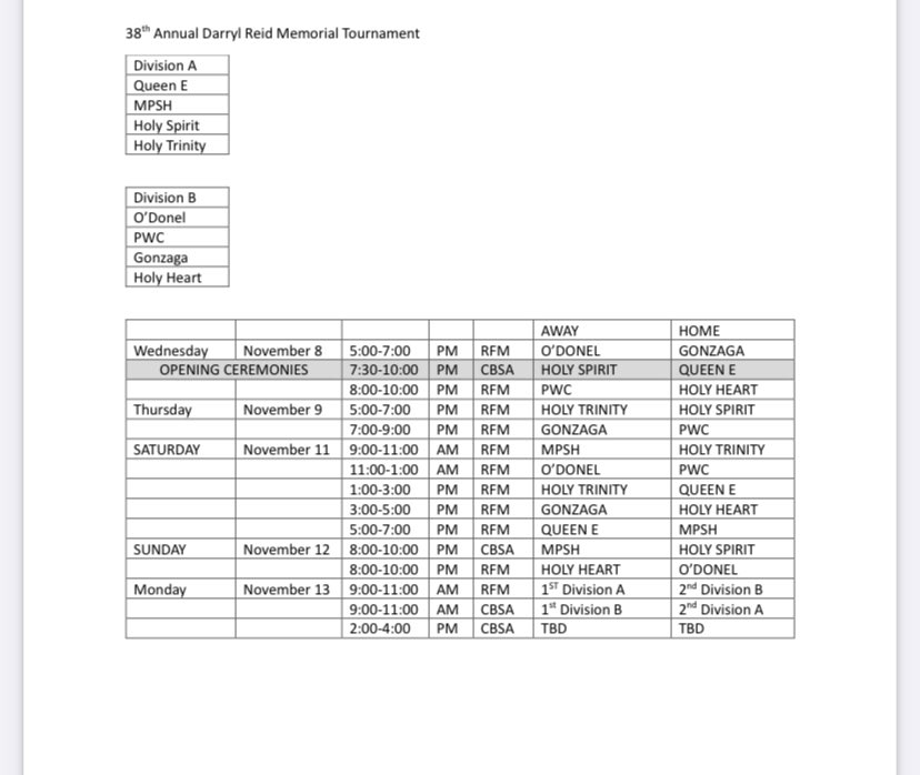 QE is hosting the 38th Annual Darryl Reid Memorial Tournament this week ( the longest running boys ice hockey tournament in the province) come out and watch some great hockey <a href="/HSFalconHockey/">Falcons Hockey</a> <a href="/PWCicehockey/">PWC Cavaliers Ice Hockey</a> <a href="/HockeyGonzaga/">Gonzaga Vikings Hockey</a> <a href="/mpsh_huskies/">HUSKIES HOCKEY</a> <a href="/gotigersathlete/">hthathletics</a> <a href="/ODHockey/">OD Hockey</a> <a href="/HHMhockey/">HHM Highlanders</a>