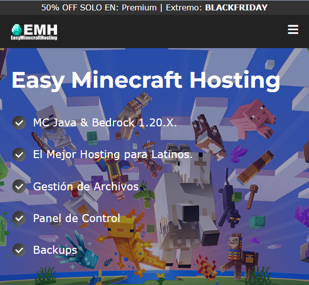 EasyMH_'s tweet image. Llegó 𝗕𝗟𝗔𝗖𝗞𝗙𝗥𝗜𝗗𝗔𝗬 A EasyMinecraftHosting🤩!
50% de descuento en tu primer compra en planes:
➽  PREMIUM Ryzen 9 5950X
➽  PREMIUM Ryzen 9 7950X 🚀

Ver planes: easyminecrafthosting.com