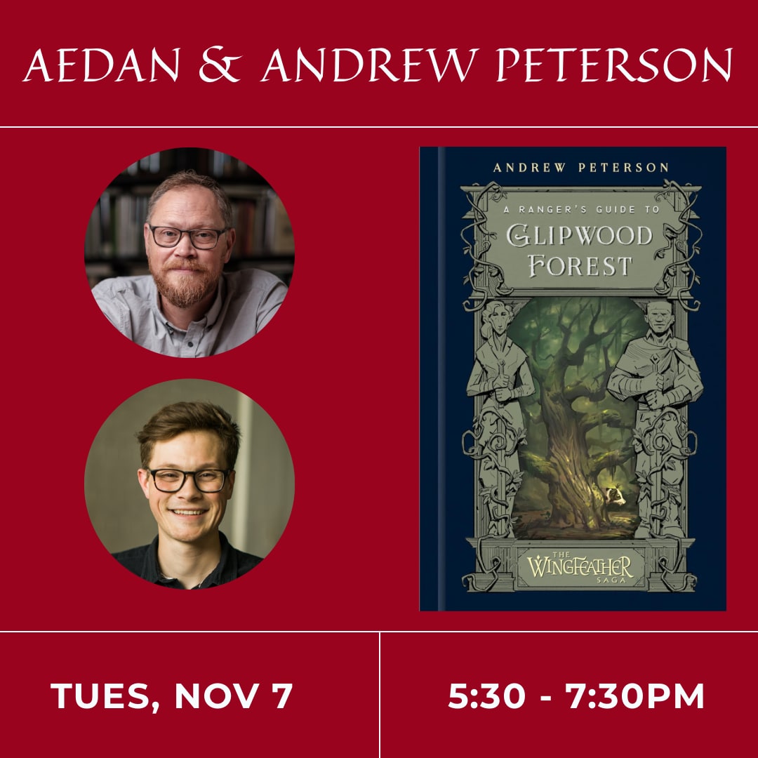 Erik Rostad (Books of Titans) (@booksoftitans) on Twitter photo To my fellow Nashvillians, we have 2 fantastic author events at Landmark Booksellers today and tomorrow:
11/6 | 6pm - Doug McKelvey <a href="/QuothDouglas/">DouglasKaineMcKelvey</a> & Ned Bustard <a href="/nedbustard/">Ned Bustard</a> / Every Moment Holy III
11/7 | 5:30pm - Andrew Peterson <a href="/AndrewPeterson/">Andrew Peterson</a> & Aedan Peterson / Glipwood Forest To my fellow Nashvillians, we have 2 fantastic author events at Landmark Booksellers today and tomorrow:
11/6 | 6pm - Doug McKelvey <a href="/QuothDouglas/">DouglasKaineMcKelvey</a> & Ned Bustard <a href="/nedbustard/">Ned Bustard</a> / Every Moment Holy III
11/7 | 5:30pm - Andrew Peterson <a href="/AndrewPeterson/">Andrew Peterson</a> & Aedan Peterson / Glipwood Forest