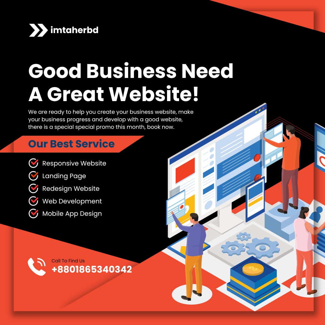 Imtaherbd's tweet photo. A great website is essential to good business for several reasons.

#websitephotography #websitebuilding #WebsiteWorkshop #websitesoon #websitedevelepment #WebSitePromotion #websitebuild #websiteinspo #WebsiteUnderConstruction https://t.co/2ed5ach7FX