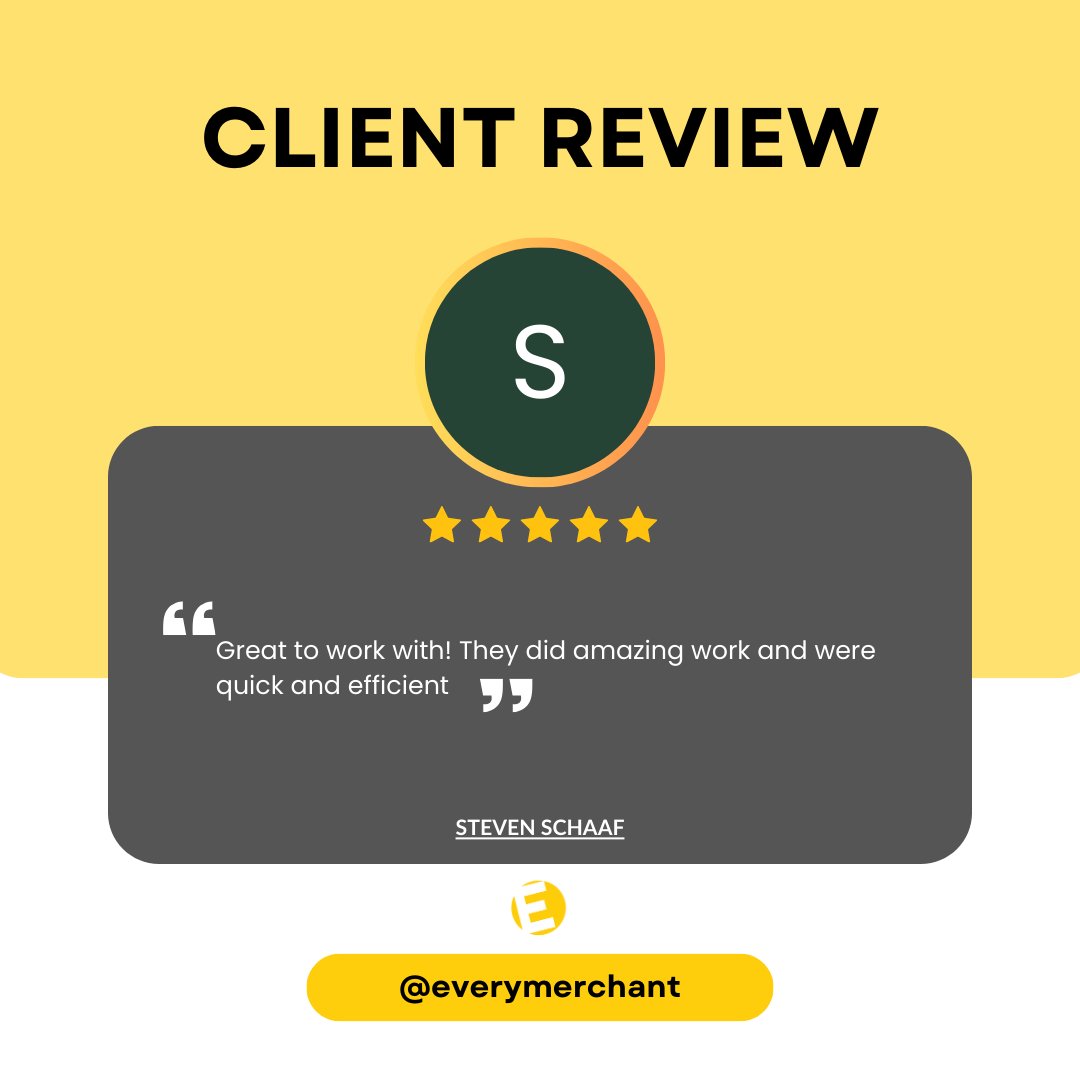 EveryMerchant's tweet image. Happy clients make our day! Here's what one of our amazing clients has to say about our services. 🌟 #ClientTestimonial #EveryMerchants