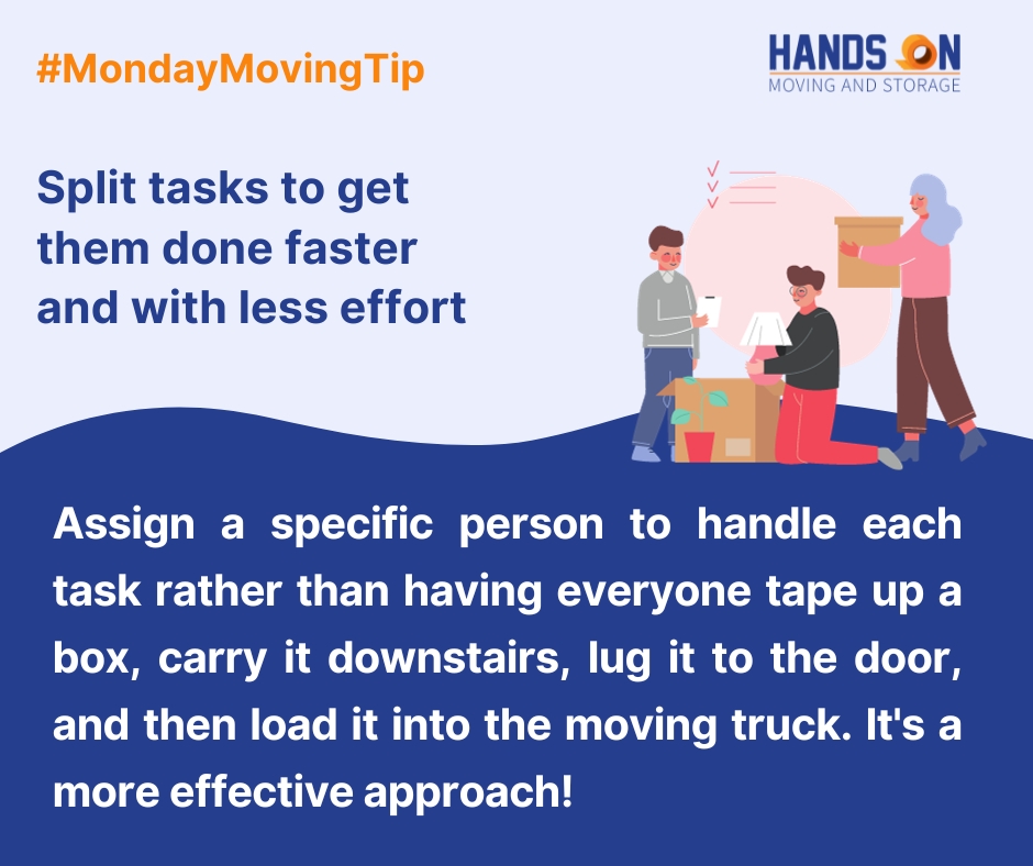 handsonmoving's tweet image. Split tasks to get them done faster and with less effort
#MondayMovingTips #StorageCompany #Longdistancemoving