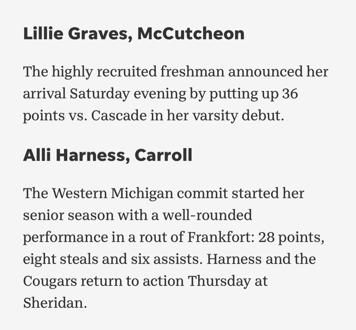 _Mr_Attack's tweet photo. Just a couple awesome young ladies doin the thing!!!! @lillie_graves12  @alliharness_7  

 Shots, blocks &amp; boards: Vote for IHSAA girls basketball players of the week (Oct. 30-Nov. 4) https://t.co/AtVx15552d via @indystar https://t.co/NkDAu4sJF3