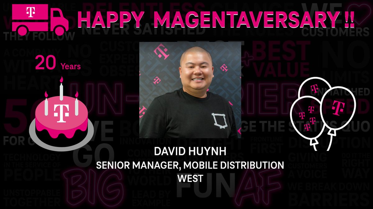 Please join me in wishing @tmodavidh a VERY HAPPY TWENTY YEAR MAGENTAVERSARY!! WOW!! What an accomplishment! Thank you for all that you do!