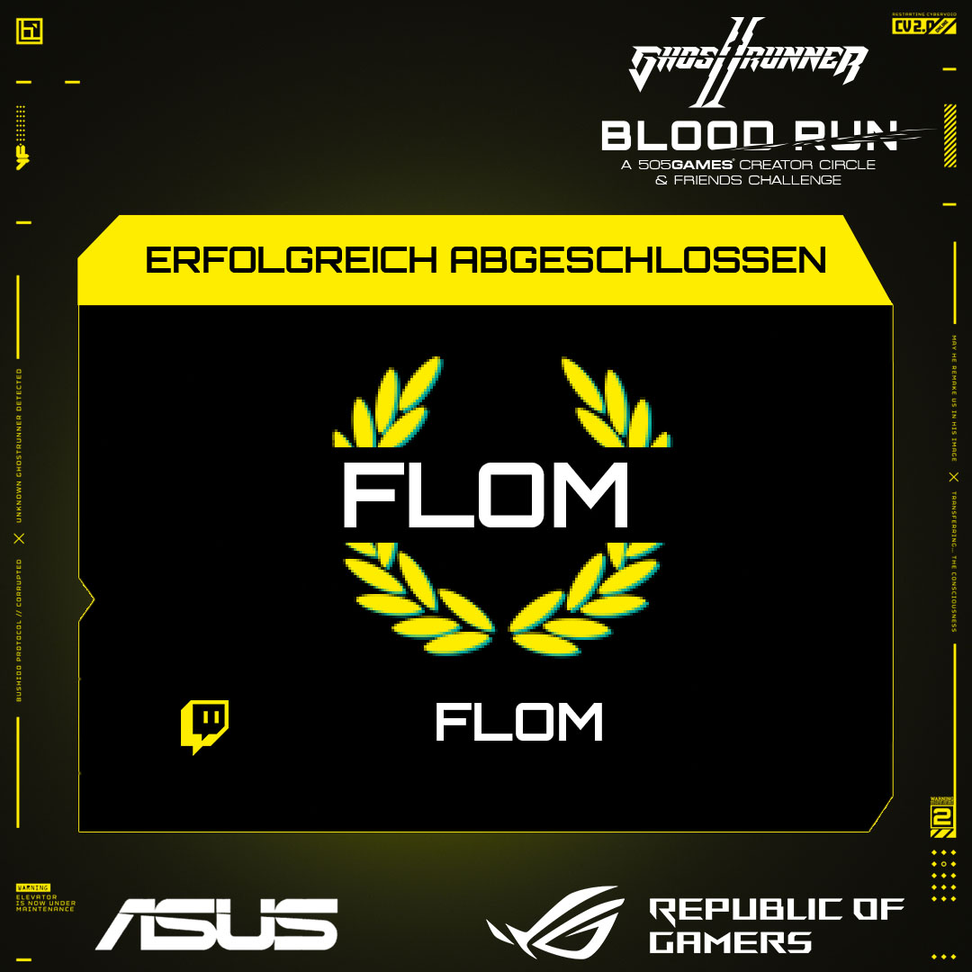 505GAMESGermany's tweet photo. Herzlichen Glückwunsch @Flom1982 zum Bestehen des Ghostrunner 2 #BloodRun 🏅 https://t.co/Xzd1H0J5Cr