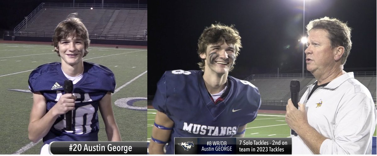 MCA Mustang Football (@mcamustangfb) on Twitter photo With the MCA season now over, we aim to keep you updated and entertained. We look back on how players changed over 4 yrs on the squad. Here's Austin George as a Freshman (left) & as a senior last Friday night (rt). And they say presidents change so much in 4 yrs! <a href="/austinrgeorge_/">Austin George</a> With the MCA season now over, we aim to keep you updated and entertained. We look back on how players changed over 4 yrs on the squad. Here's Austin George as a Freshman (left) & as a senior last Friday night (rt). And they say presidents change so much in 4 yrs! <a href="/austinrgeorge_/">Austin George</a>