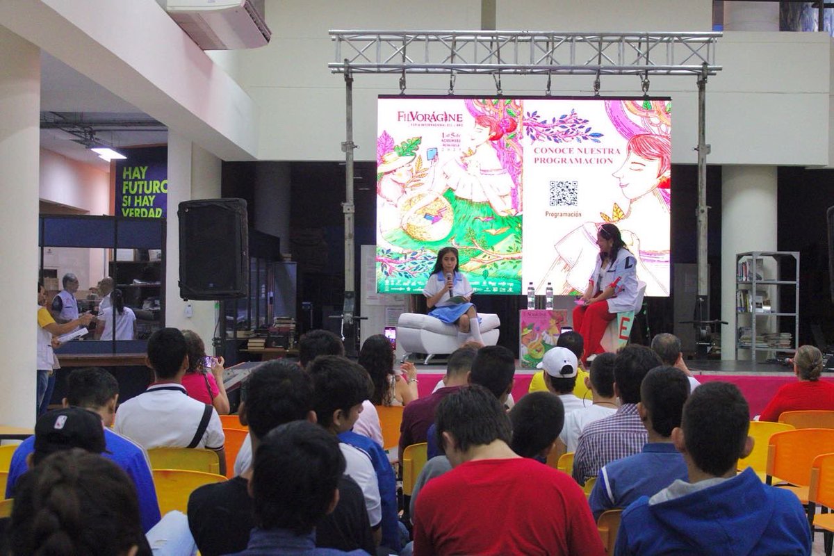 filvoragine's tweet photo. #Filvoragine | Valery Sofía Aragonés Cruz, de la sección 604, de la Institución Educativa INEM de la ciudad de Neiva, se presenta como invitada especial en la Feria Internacional del Libro, de Neiva, con su libro: “Cuentos por un mundo mejor” https://t.co/ODdd3L3zCn