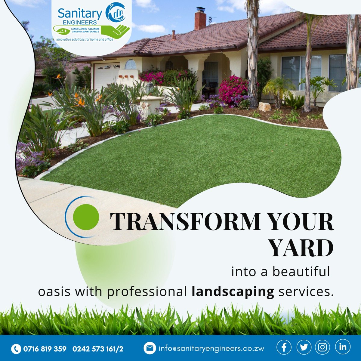 Unleash the hidden beauty of your yard with Sanitary Engineers. Contact us on 242 573161/2 or 0716819359
#landscaping 
#gardenmaintenance
#nursary