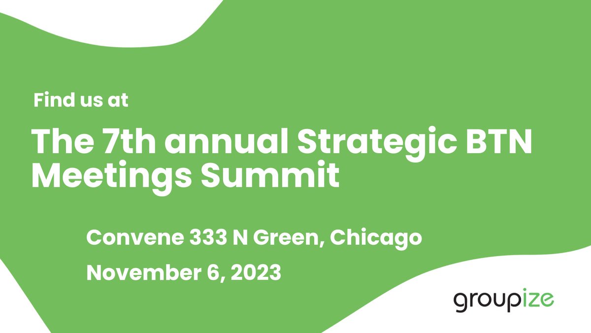 Groupize's tweet image. Join Groupize today at the 7th Annual Strategic Meetings Summit Chicago, live and in person! 

Register with the link below:
btngroupconferences.com/event/15f1b5fe…