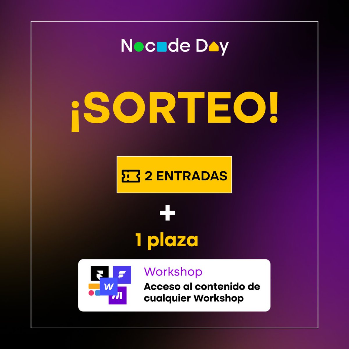 nocodehackers's tweet image. ✨ ¡¡¡SORTEO!!! ✨¡Queda 1 mes para el #NoCodeDay! ⬇️
📝 ¿Cómo participar?
1) Dar like a esta publicación
2) Seguir a @nocodehackers
3) Menciona en comentarios a la persona que te traerías a disfrutar del #NoCodeDay el 1 de diciembre en Madrid.