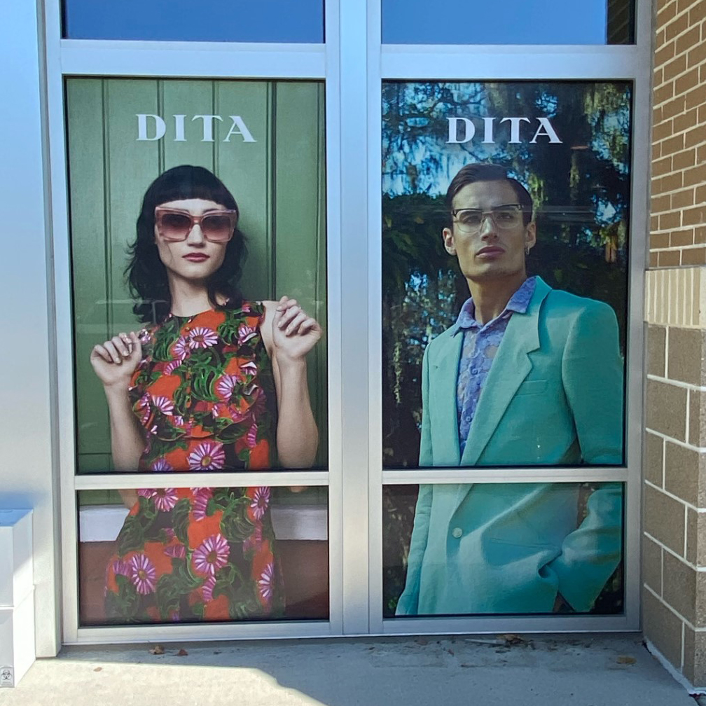 gohackworth's tweet image. More window graphics! @DitaEyewear 👓🕶️ #windowgraphics #windowperf #storefrontsignage #storefrontadvertising