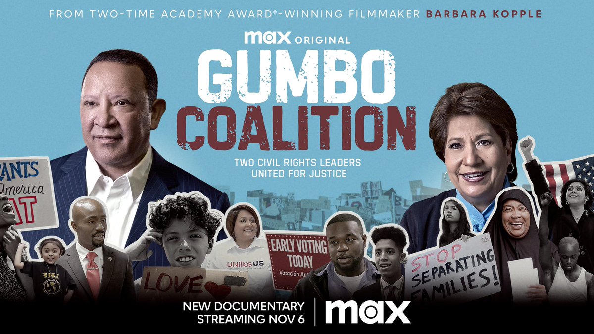 📣 Today is PREMIERE day! Tune in today to @StreamOnMax to watch #GumboCoalition. This transformative documentary follows the @MarcMorial and @JMurguia_Unidos as they advocate for social justice, police reform + much more in Black and Latino communities. 

🤜🏼🤛🏾 #StreamOnMax