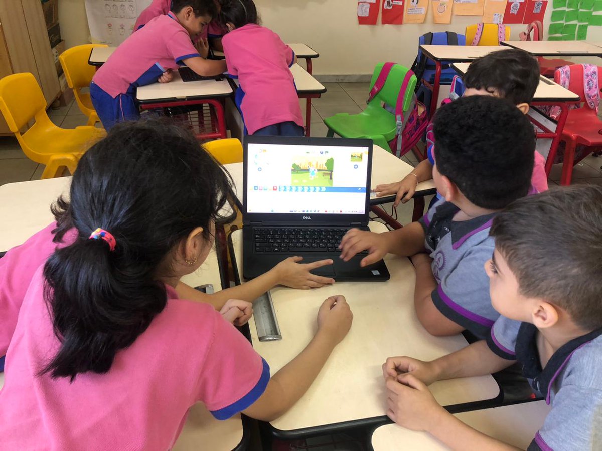 DawhaRobotics's tweet image. 2nd graders @makdawhaschool finally said their farewells to their coding companion #QOBO and welcomed the new challenge which @ScratchJr offers. Their first session was all about changing or creating backgrounds/ characters. 
@soha_nj #robotics
