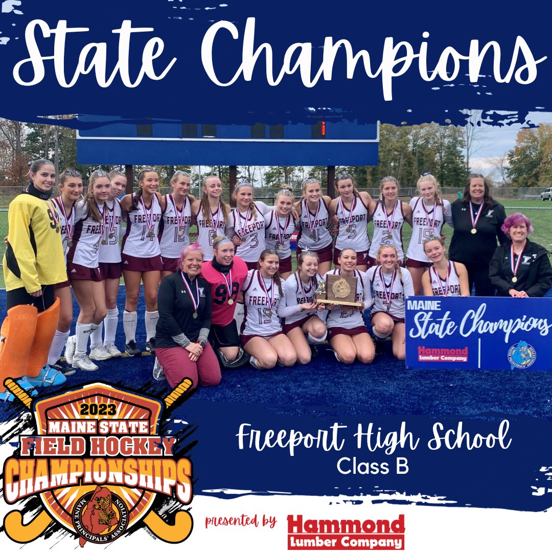 Maine Principals' Association (@mpa_sports) on Twitter photo ๐ STATE CHAMPIONS ๐
๐ฅ Freeport High School
๐ฅ Cony High School
๐Class B - โ23 Field Hockey |  #MPASports ๐ STATE CHAMPIONS ๐
๐ฅ Freeport High School
๐ฅ Cony High School
๐Class B - โ23 Field Hockey |  #MPASports